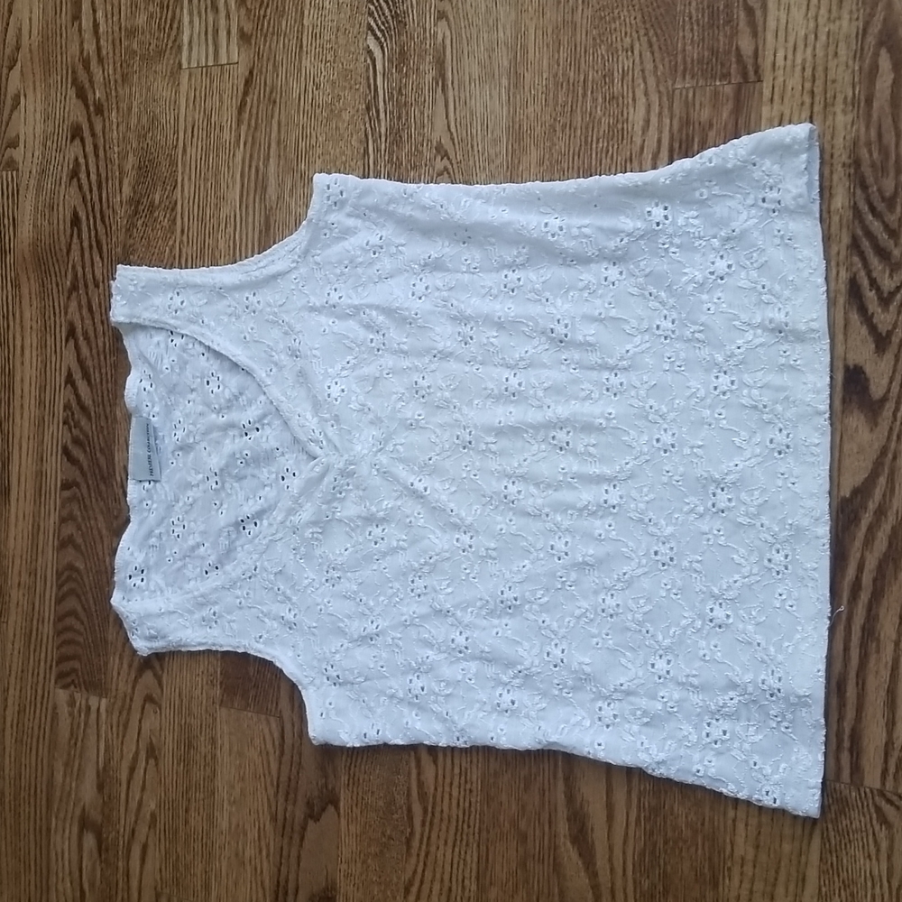 (M) Premiere Collection Dainty Eyelet Design Tank Top Nylon Blend Cottagecore